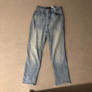 Abercrombie high rise straight leg ankle jeans